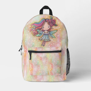 Kleine Herz Feen Süße Whimsical Feen Kunst Bedruckter Rucksack