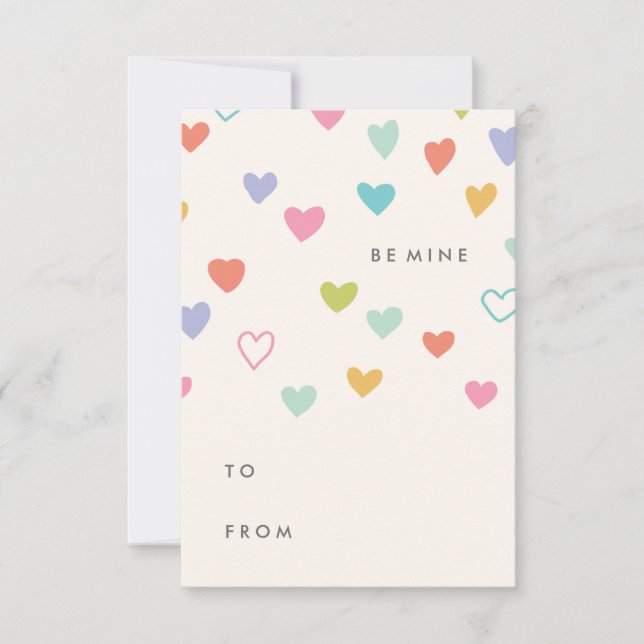 Kleine Herz-Klasse Valentine Einladung (Vorderseite)