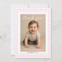 Kleine Herz-Rosa-Gingham-Teddybär-Baby-Party