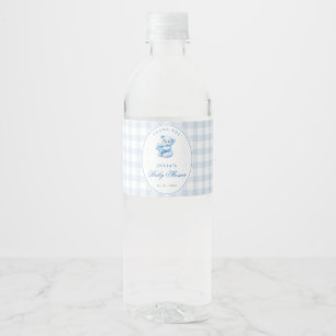 Kleine Herzen Blau Gingham Teddy Bär Baby Shower
