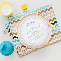 Kleine Herzen Blau Gingham Teddy Bär Baby Shower