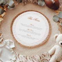 Kleine Herzen braun Gingham Teddy Bär Baby Shower