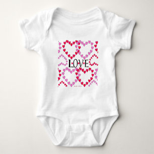 Kleine Herzen Rosa Rot Liebe Baby Strampler