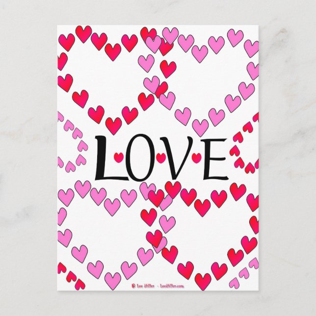 Kleine Herzen Rosa Rot Liebe Postkarte (Vorderseite)