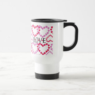 Kleine Herzen Rosa Rot Liebe Reisebecher