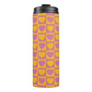 Kleine Herzen Schachgitter nahtlos Muster. Niedlic Thermosbecher