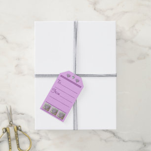 kleine Herzen um das große lila Herz Geschenkanhänger