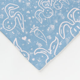 Kleine Herzen und Bunnies - transparentes Muster. Fleecedecke