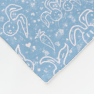 Kleine Herzen und Bunnies - transparentes Muster. Fleecedecke