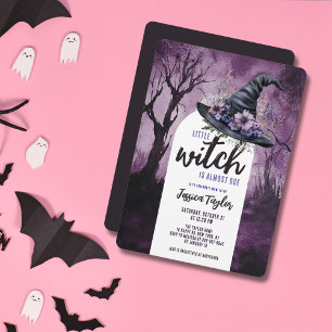 Kleine Hexe fast fällig Hut Halloween Babyparty Einladung