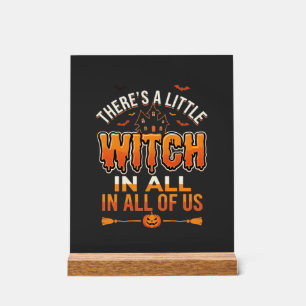 Kleine Hexe Halloween Hexe Typografie Design_1 Acrylschild