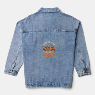 Kleine Hexe Halloween-Hexen-Typografie-Design_1 Jeansjacke