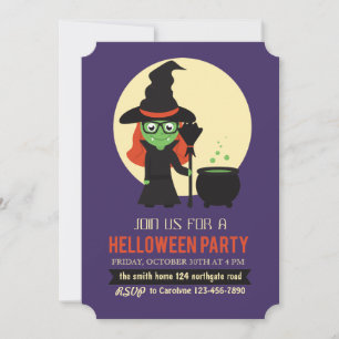 Kleine Hexen-Halloween-Party-Einladung Einladung
