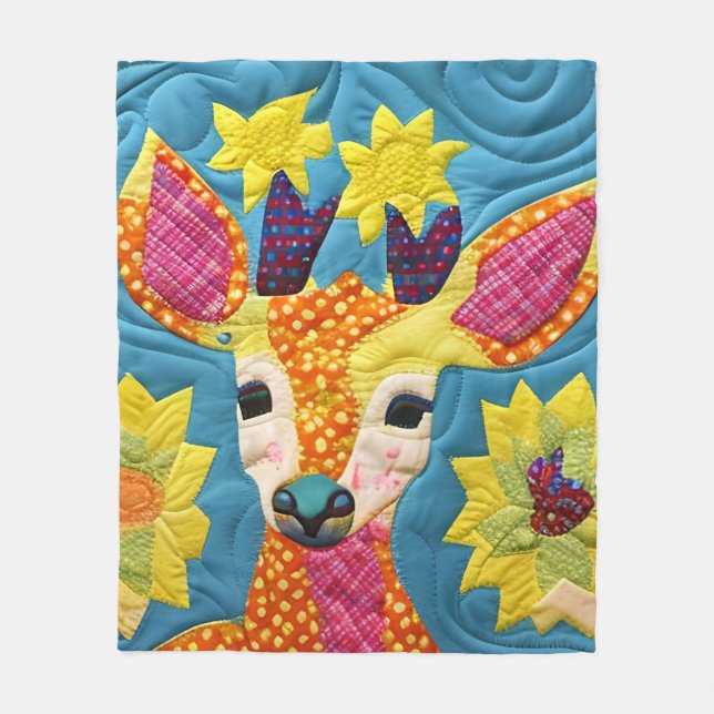 Kleine Hirsche, wie Design Fleecedecke (Vorderseite)
