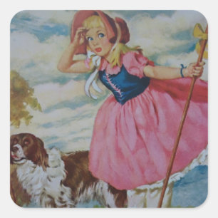 Kleine Hirtin Quadratischer Aufkleber