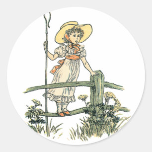 Kleine Hirtin Runder Aufkleber