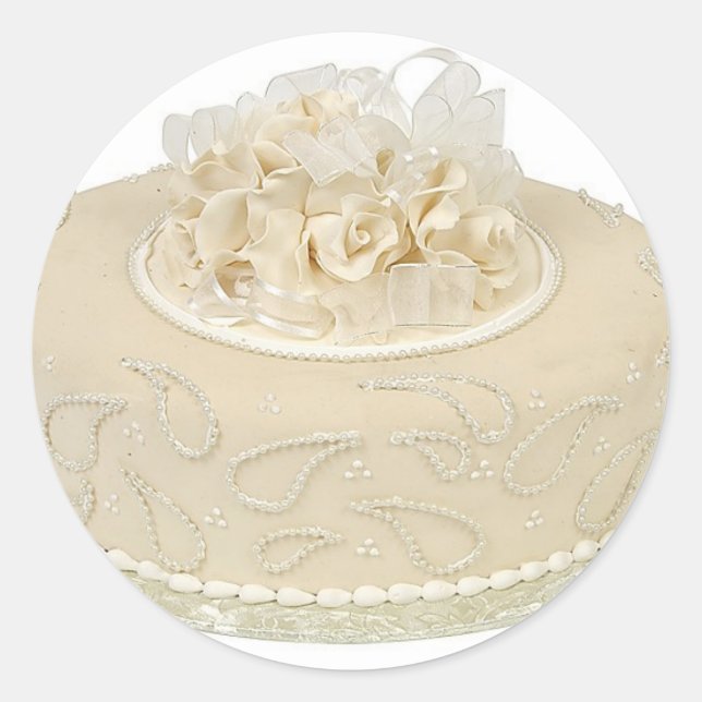 Kleine Hochzeitstorte Runder Aufkleber (Vorderseite)