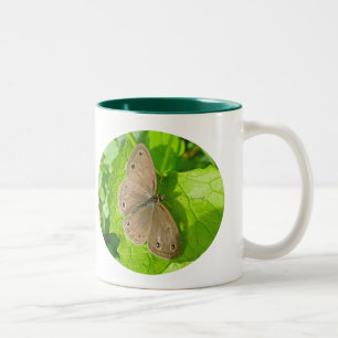 Kleine Holz-Satyr-Schmetterlingskoordinierungselem Zweifarbige Tasse