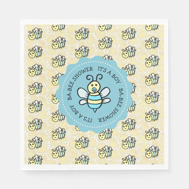 Kleine Honey Bee Boy's Baby Shower Serviette (Vorderseite)