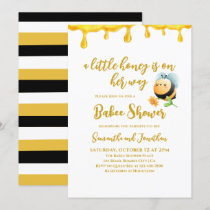 Kleine Honey Bee Theme Simple Girl Baby Dusche Einladung