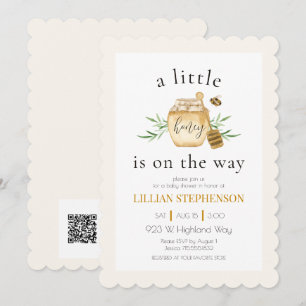 Kleine Honig Im Anflug Biene Baby Shower QR Code Einladung