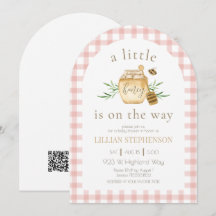 Kleine Honig Im Anflug Biene Rosa Babyparty QR