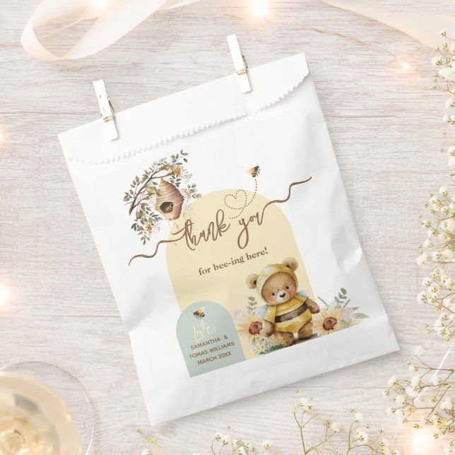 Kleine Honigbärendusche Danke an die Biene hier Geschenktütchen (Ausgeschnitten)