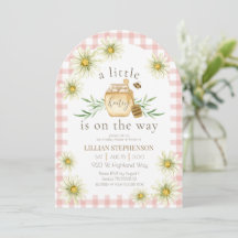 Kleine Honigbiene auf dem Weg Baby Shower Pink