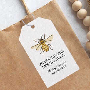 Kleine Honigbiene Auf Dem Weg Gelbe Babyparty Geschenkanhänger
