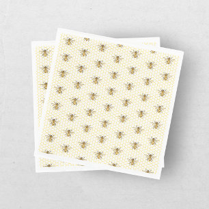 Kleine Honigbiene Auf Dem Weg Gelbe Babyparty Serviette