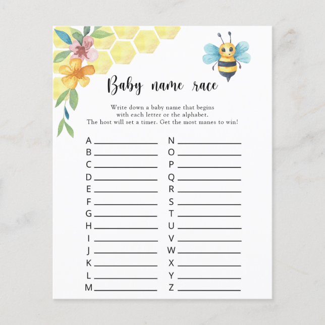 Kleine Honigbiene - Kindernamensspiel (Vorderseite)