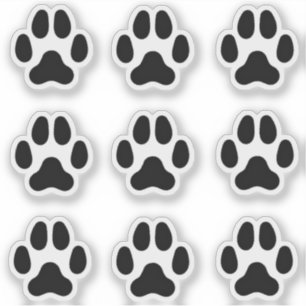 Kleine Hundspange druckt Schwarze Tierspuren Aufkleber