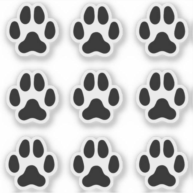 Kleine Hundspange druckt Schwarze Tierspuren Aufkleber (Vorderseite)