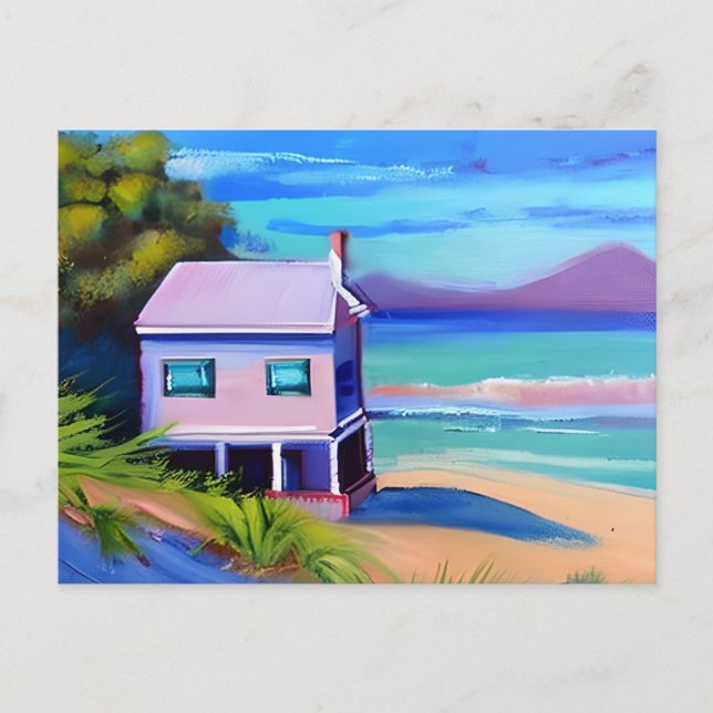 Kleine Hütte am Stilts Ocean Beach Postkarte (Vorderseite)