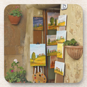 Kleine Hütte mit Kunstwerken zum Verkauf auf Gehst Untersetzer