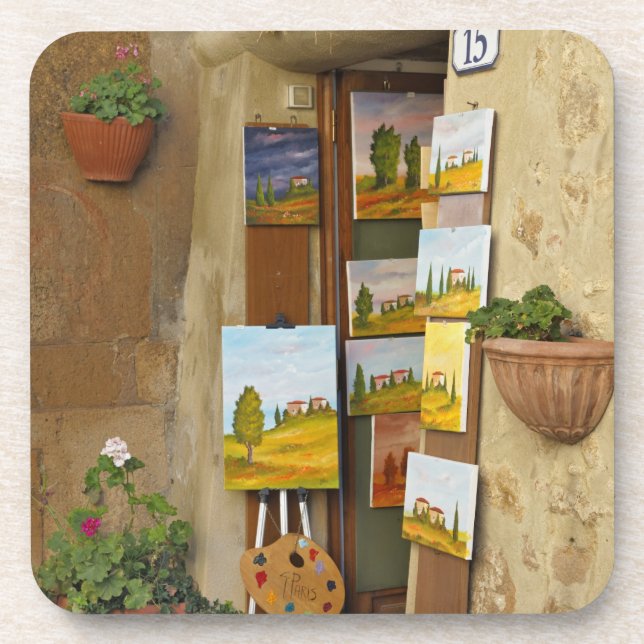 Kleine Hütte mit Kunstwerken zum Verkauf auf Gehst Untersetzer (Vorderseite)