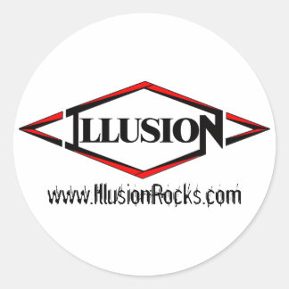 Kleine Illusionsaufkleber, Logo und Website Runder Aufkleber