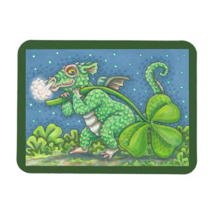 KLEINE IRISH DRAGON Fantasy MAGNET Green