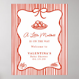 Kleine italienische Fleischbällchen-Babyparty  Poster