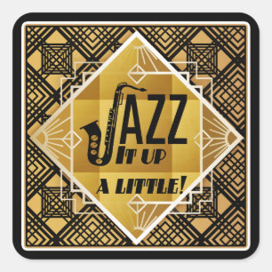kleine Jazzaufkleber Quadratischer Aufkleber