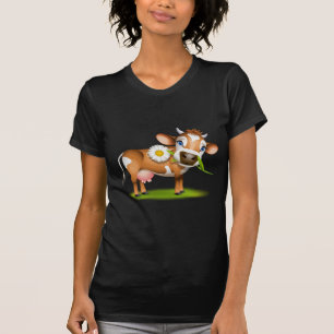 Kleine Jersey-Kuh, die Gänseblümchen isst T-Shirt