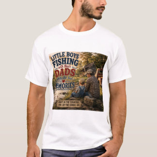 Kleine Jungen fischen mit Papa – Beste Erinnerunge T-Shirt