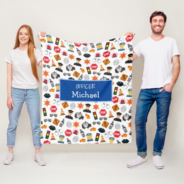 Kleine Jungs Polizeibeamte Pattern Kids Fleecedecke (Beispiel)