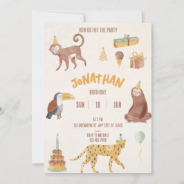 Kleine Jungtiere zum Geburtstag Einladung