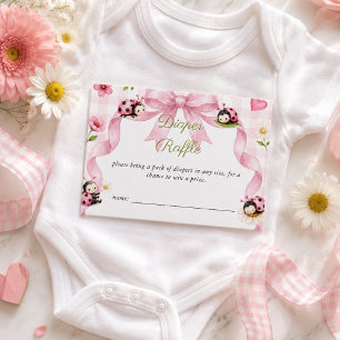 Kleine Käfer Mädchen Baby Shower Windel-Raffle Begleitkarte