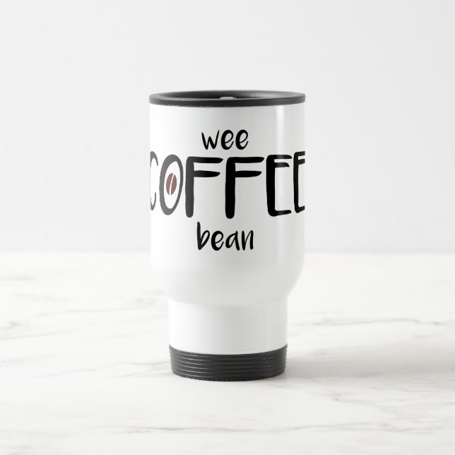 Kleine Kaffee-(eine) Bohne - weiße Reisebecher (Mittel)