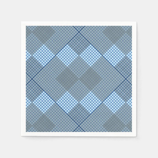 Kleine, karierte 2 Töne 04A Blau BG Serviette (Vorderseite)