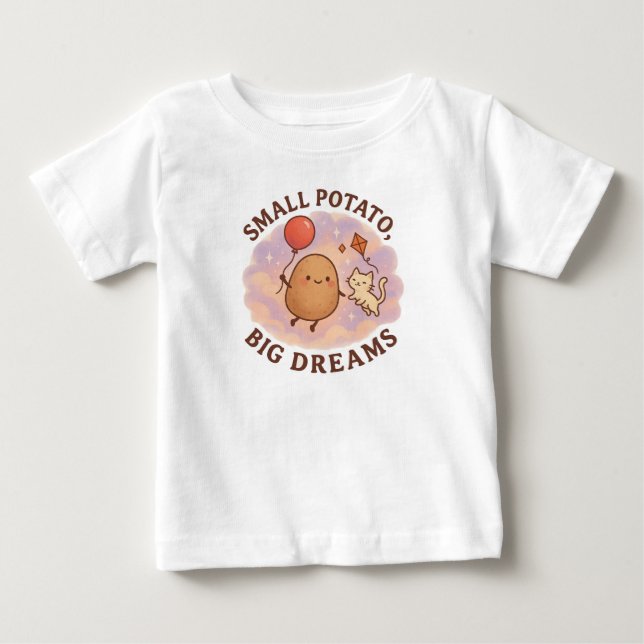Kleine Kartoffeln Große Träume - Niedlich Motivier Baby T-shirt (Vorderseite)