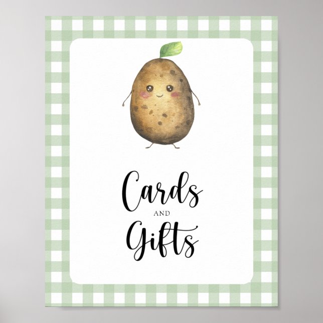 Kleine Kartoffeln - Karten und Geschenke Babydusch Poster (Vorne)