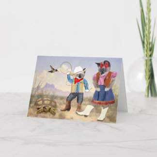 Kleine Kätzchen-Cowboy-Gruß-Karte Karte